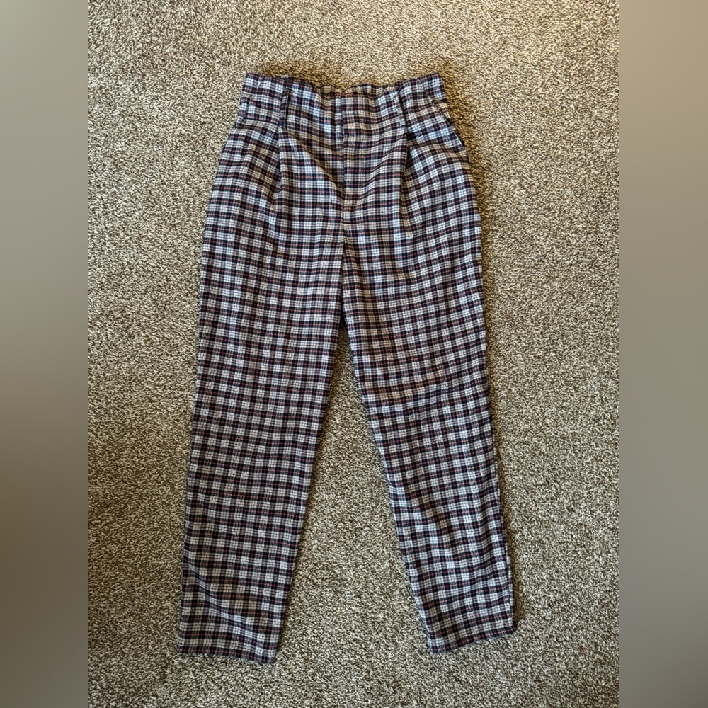 Hollister size medium plaid paper bag dress pants